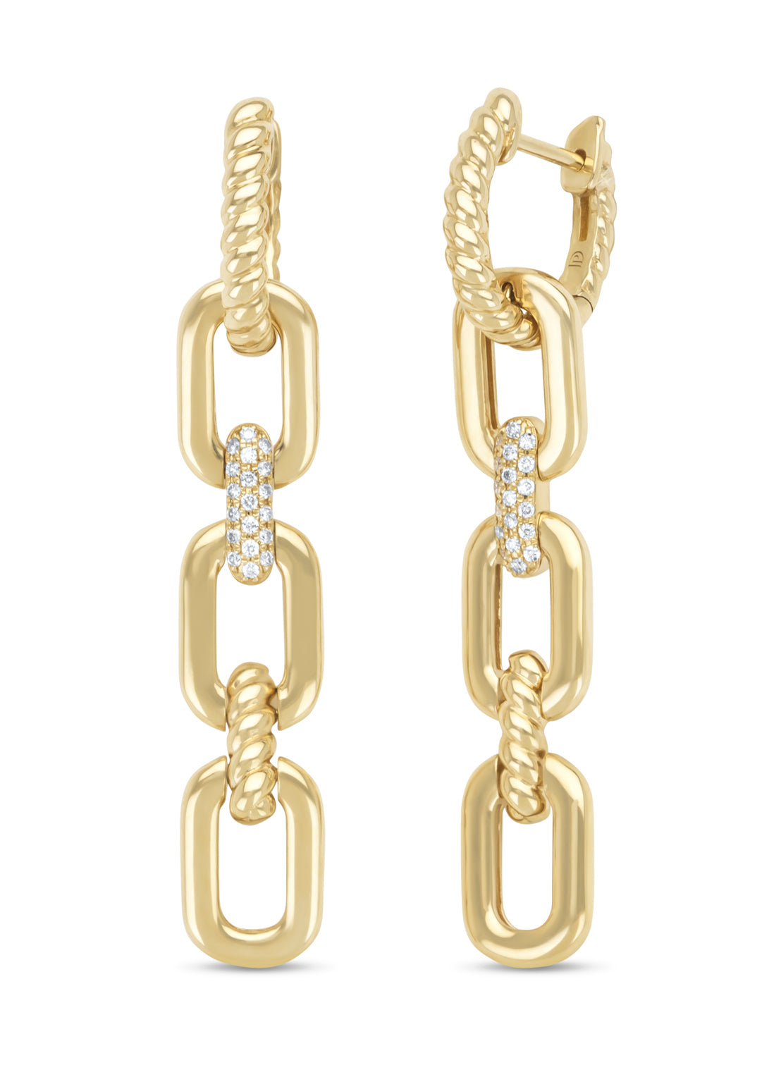 Geelgouden oorsieraden, 0.14 ct diamant, Timeless Treasures