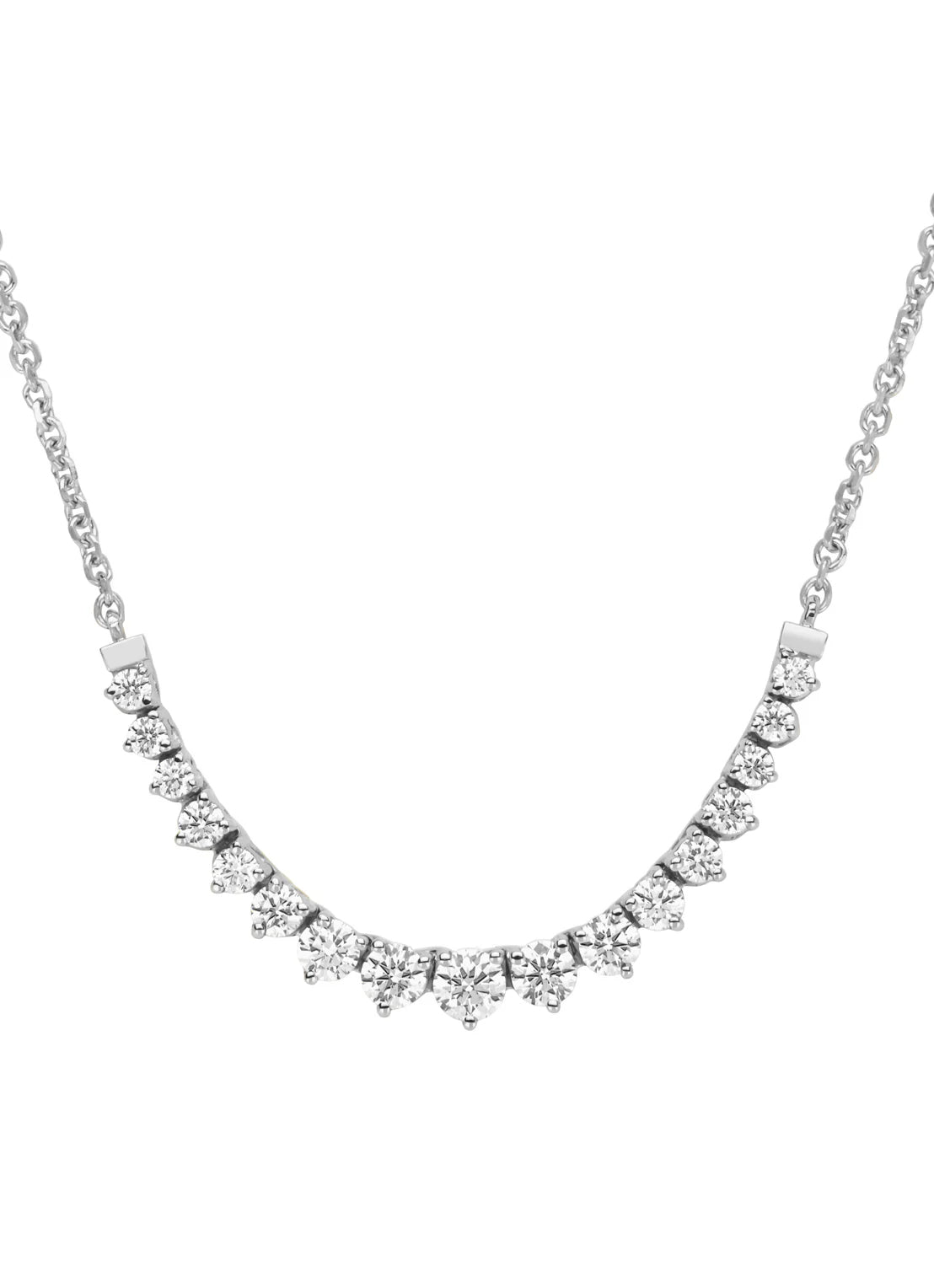 Witgouden collier, 1.10 ct diamant, Hearts & Arrows