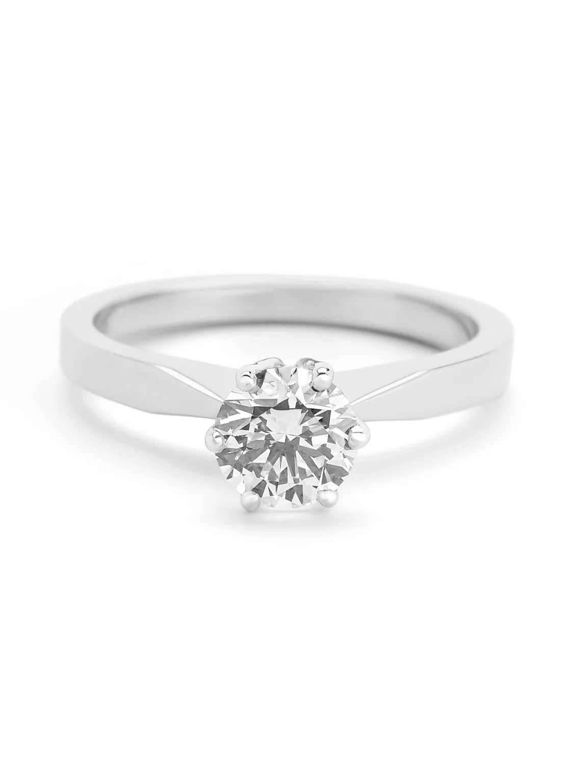 Witgouden ring, 1.00 ct diamant, Solitair