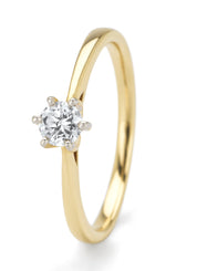 Gouden ring, 0.25 ct diamant, Starlight