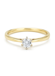 Golden Ring, 0.25 CT Diamant, Starlight