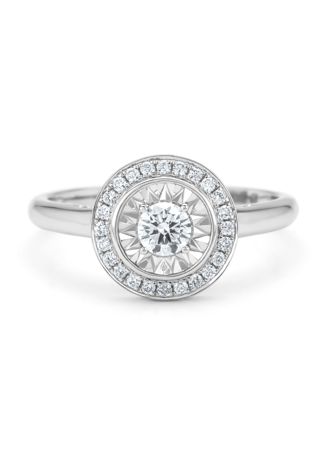 Witgouden ring, 0.30 ct diamant, Solitair