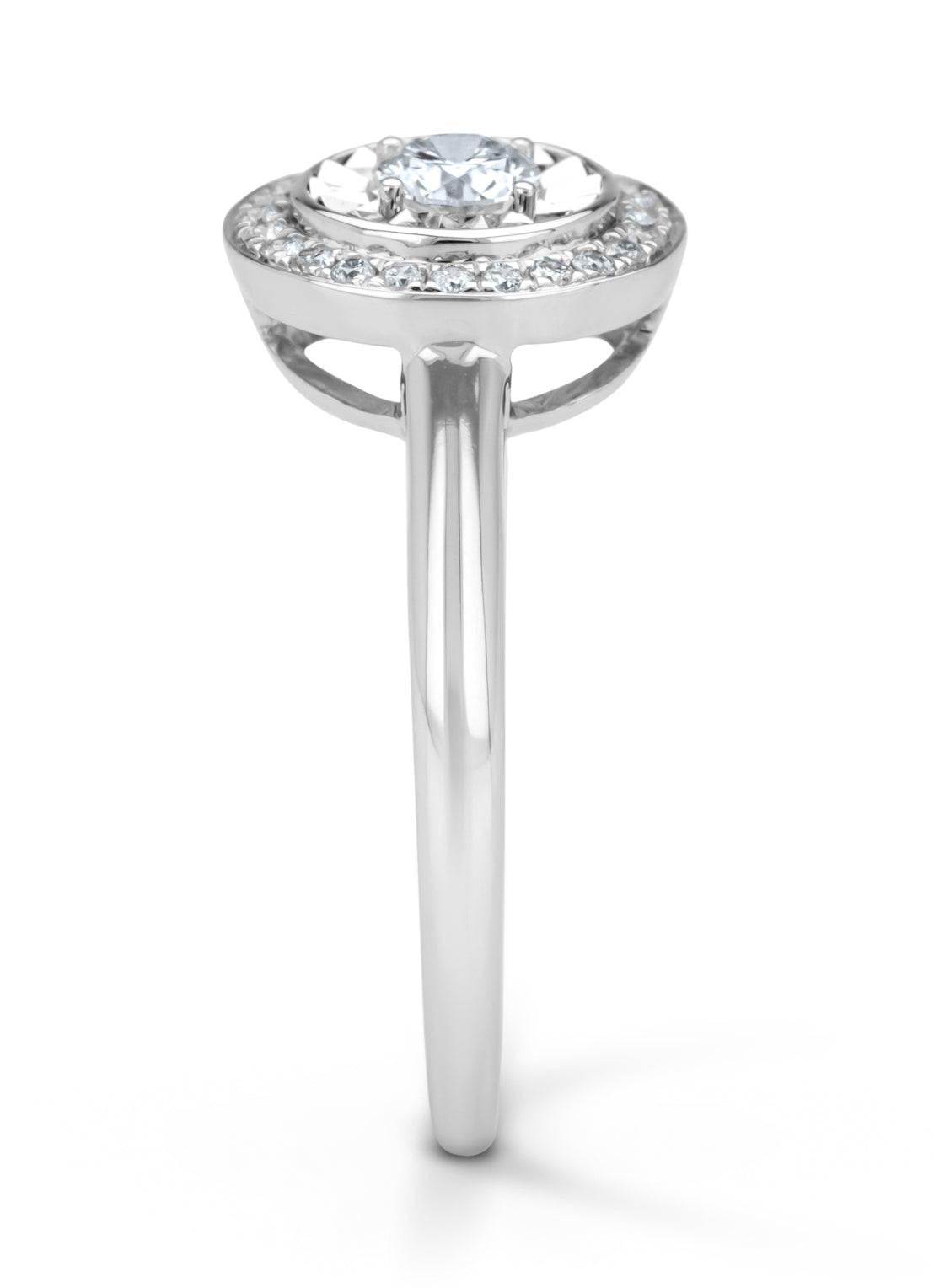 Witgouden ring, 0.30 ct diamant, Solitair