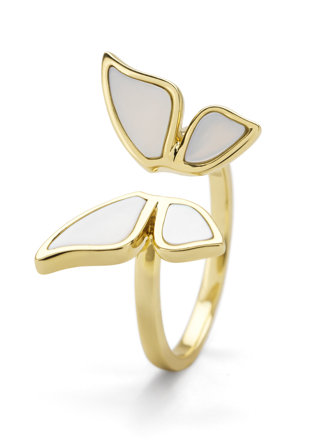 Geelgouden vlinder ring Butterfly Kisses