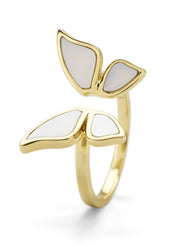 Geelgouden ring Butterfly Kisses