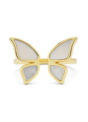 Yellow gold ring Butterfly Kisses