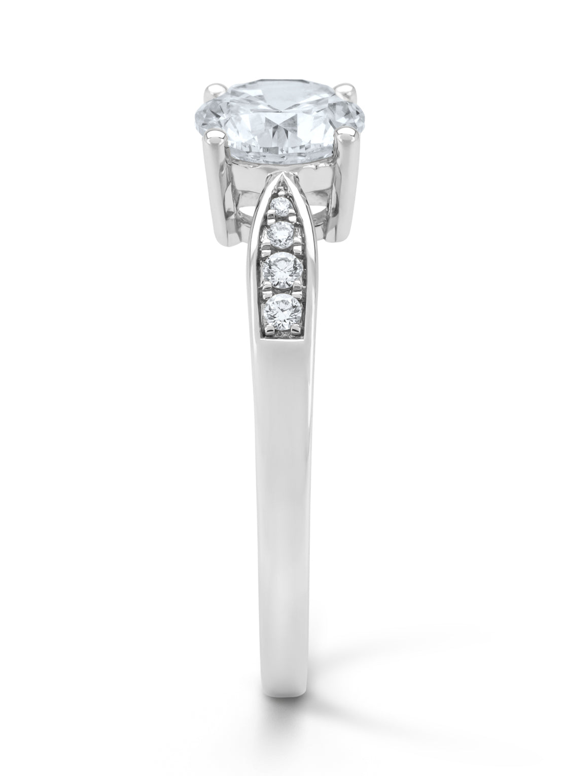 Witgouden ring, 1.08 ct diamant, Solitair