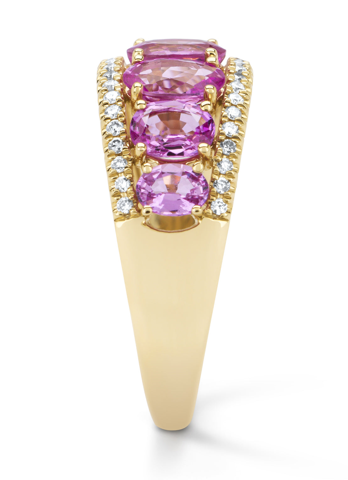 Geelgouden ring, 3.00 ct roze saffier, Eden