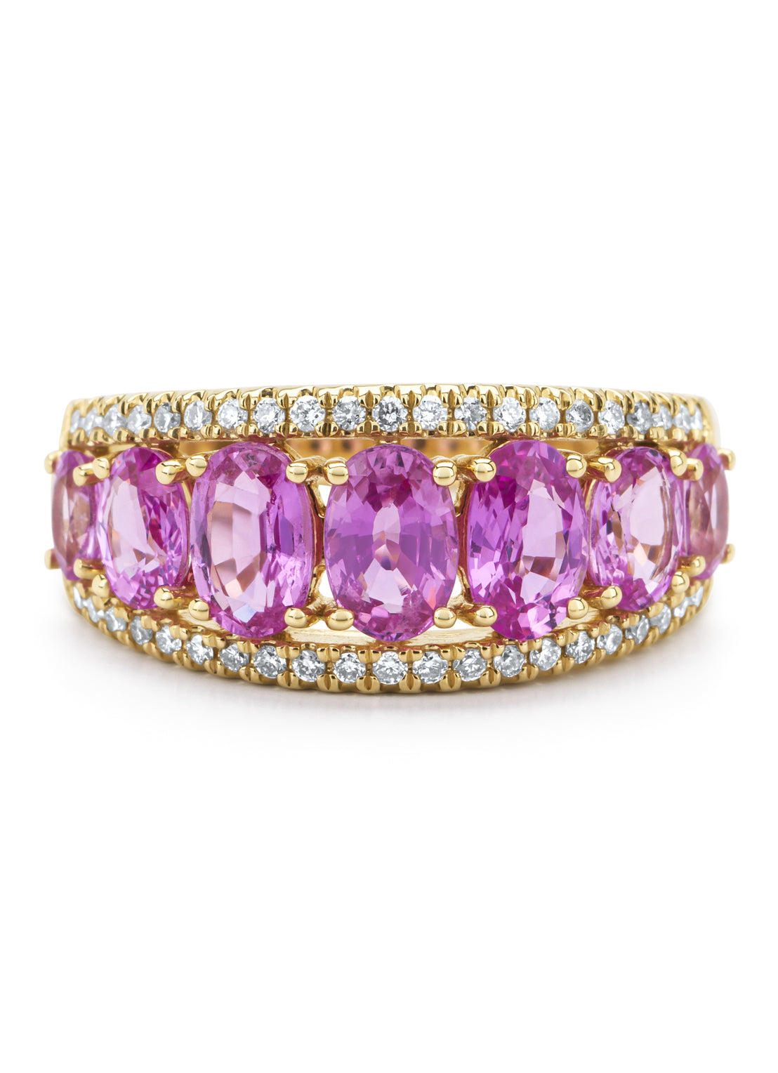 Geelgouden ring, 3.00 ct roze saffier, Eden