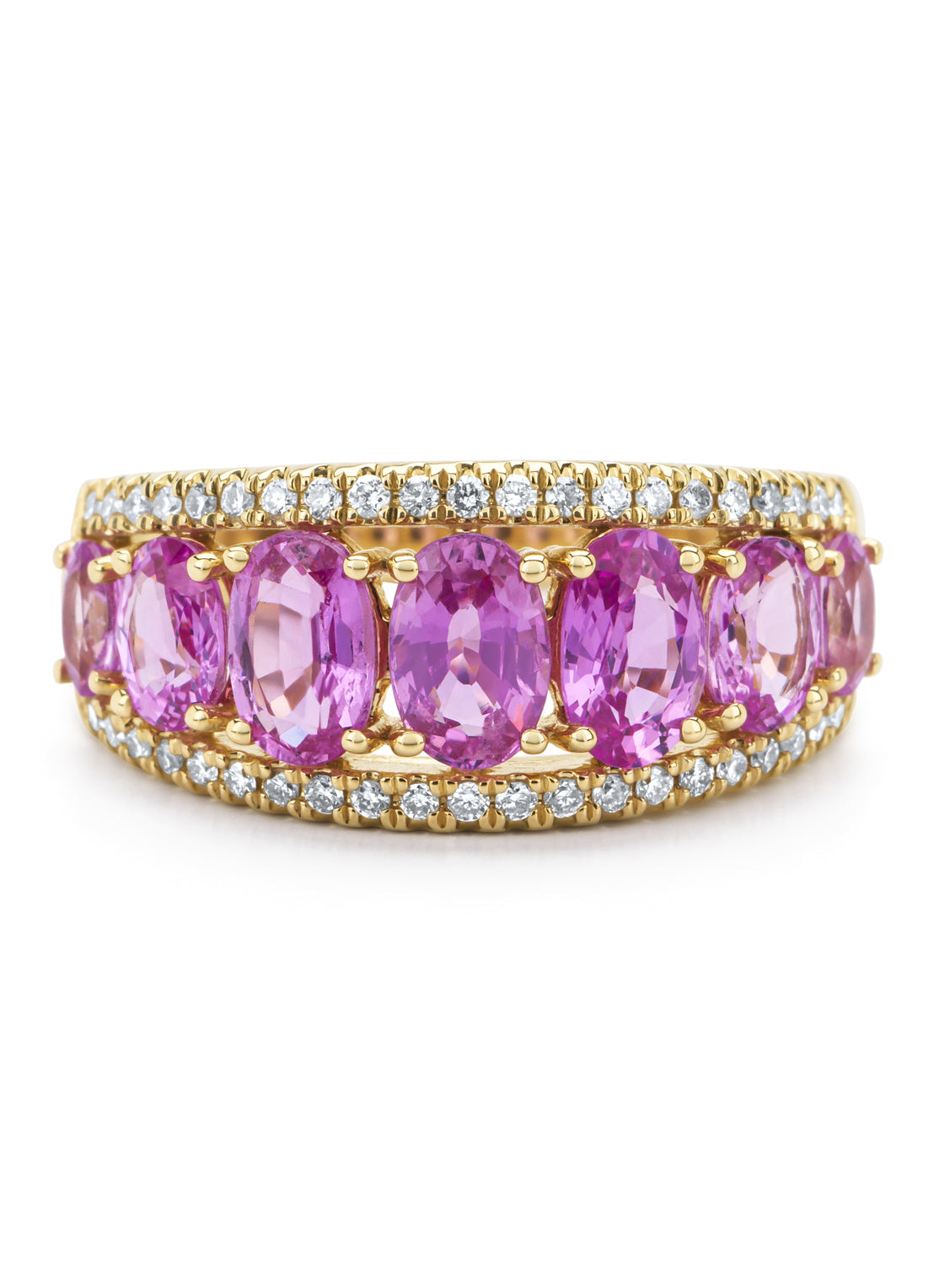 Yellow gold ring, 3.00 ct pink sapphire, Eden