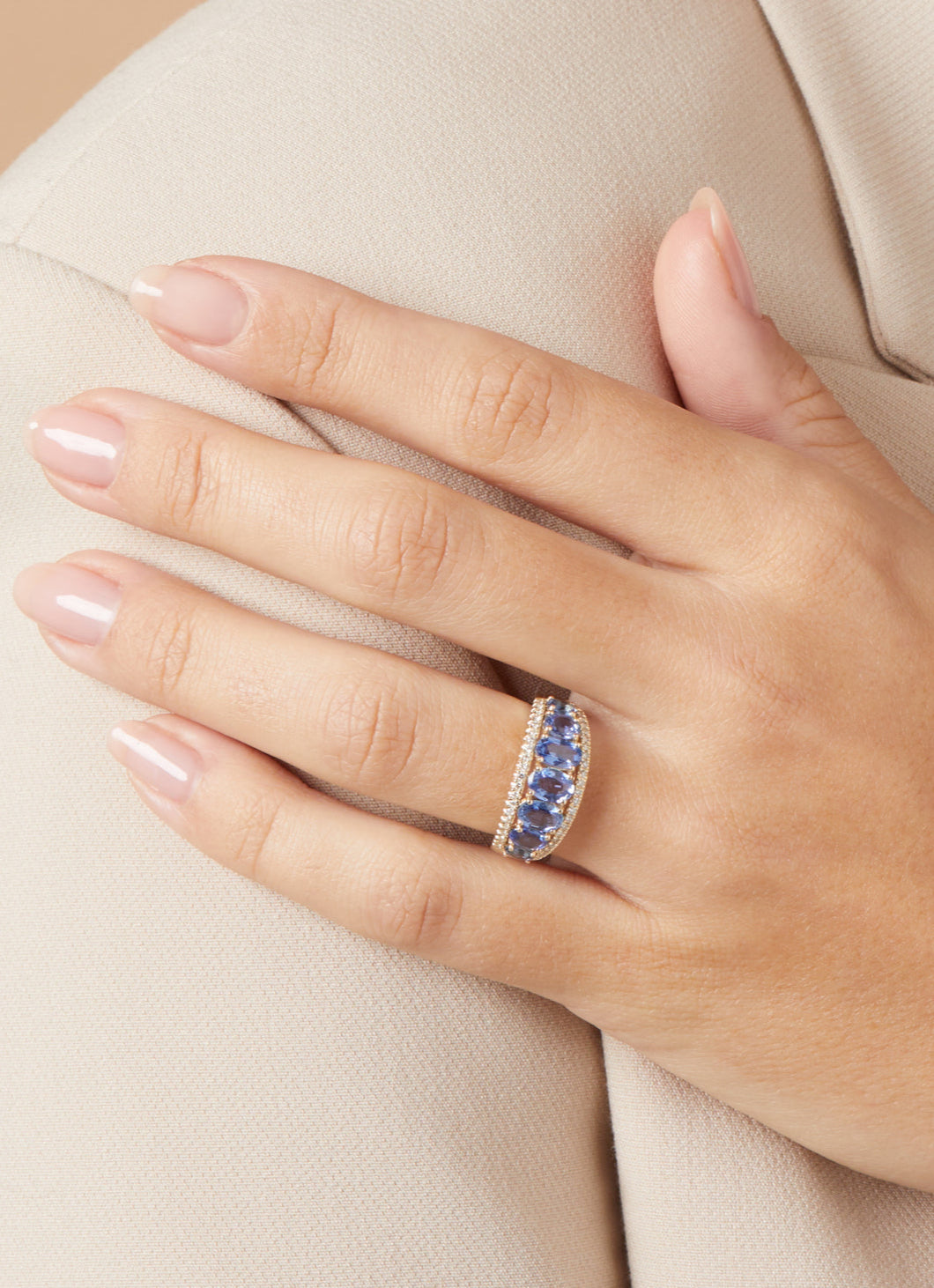 Geelgouden ring, 3.05 ct blauwe saffier, Eden