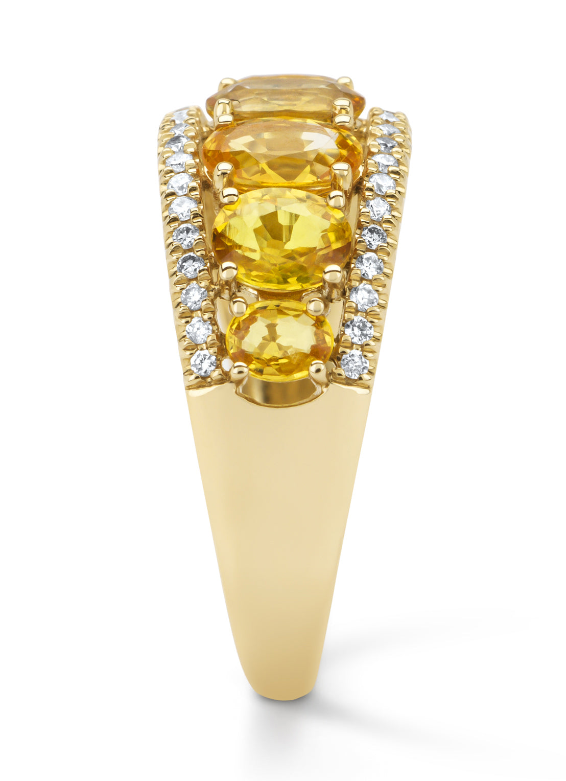 Yellow gold ring, 3.08 ct yellow sapphire, Eden