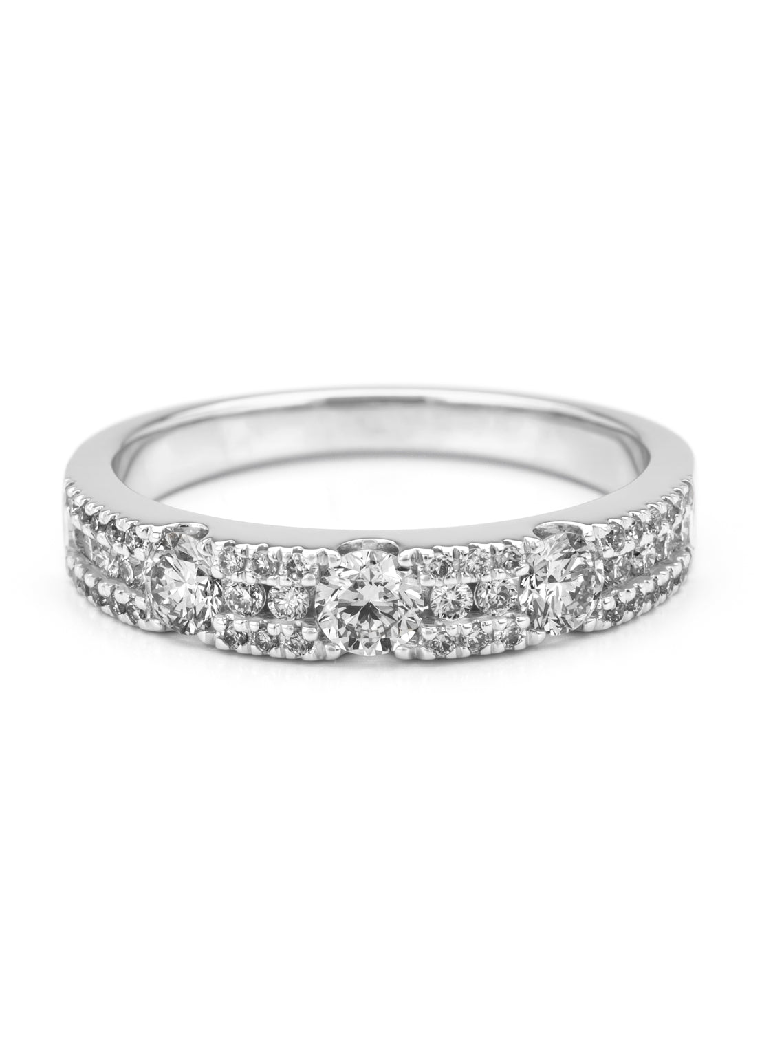 Witgouden ring, 0.70 ct diamant, Majestic