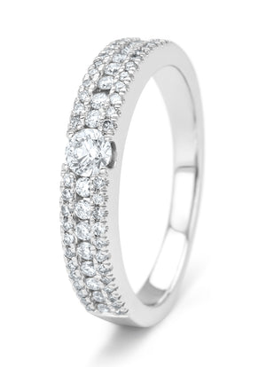Witgouden ring, 0.49 ct diamant, Majestic
