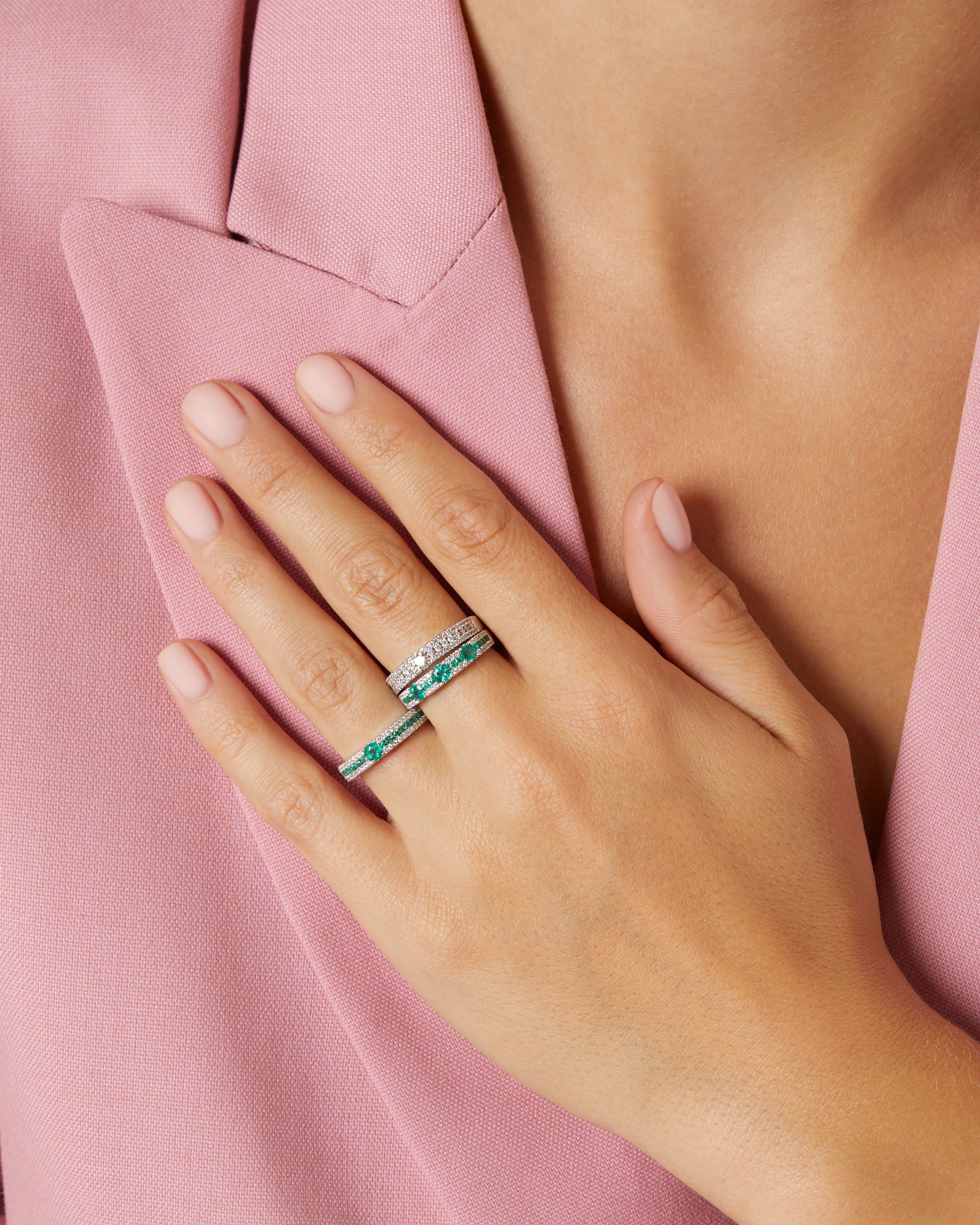 Witgouden ring, 0.49 ct diamant, Majestic