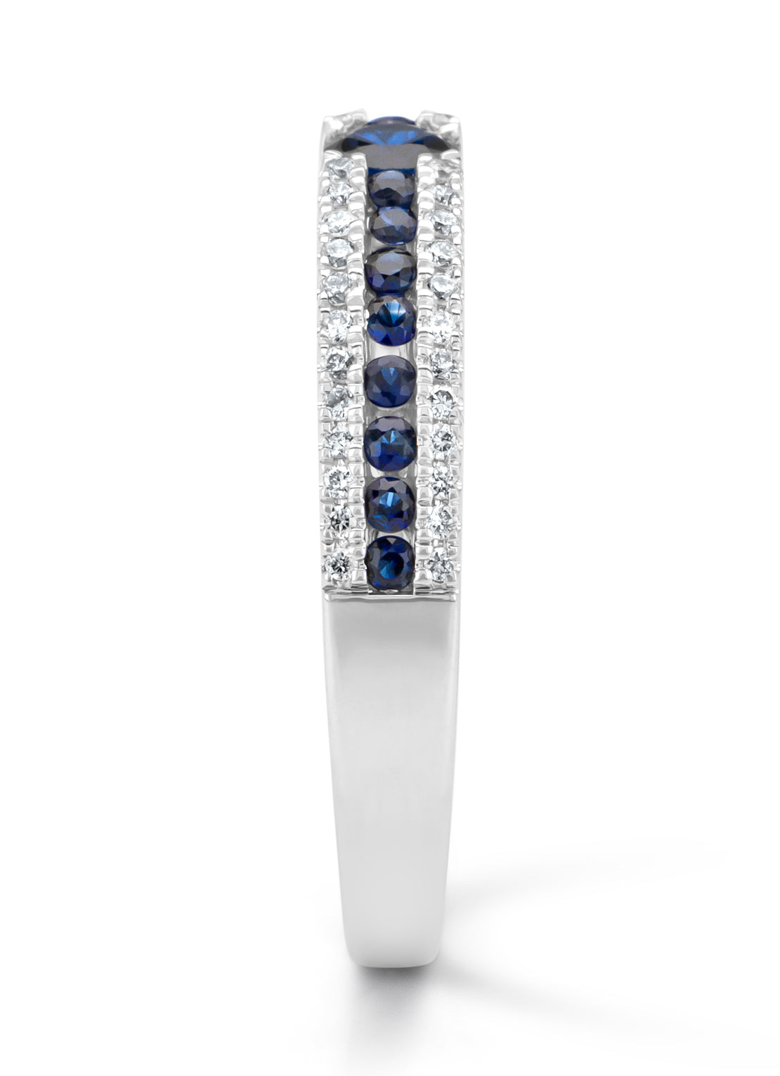 Witgouden ring, 0.44 ct blauwe saffier, Majestic