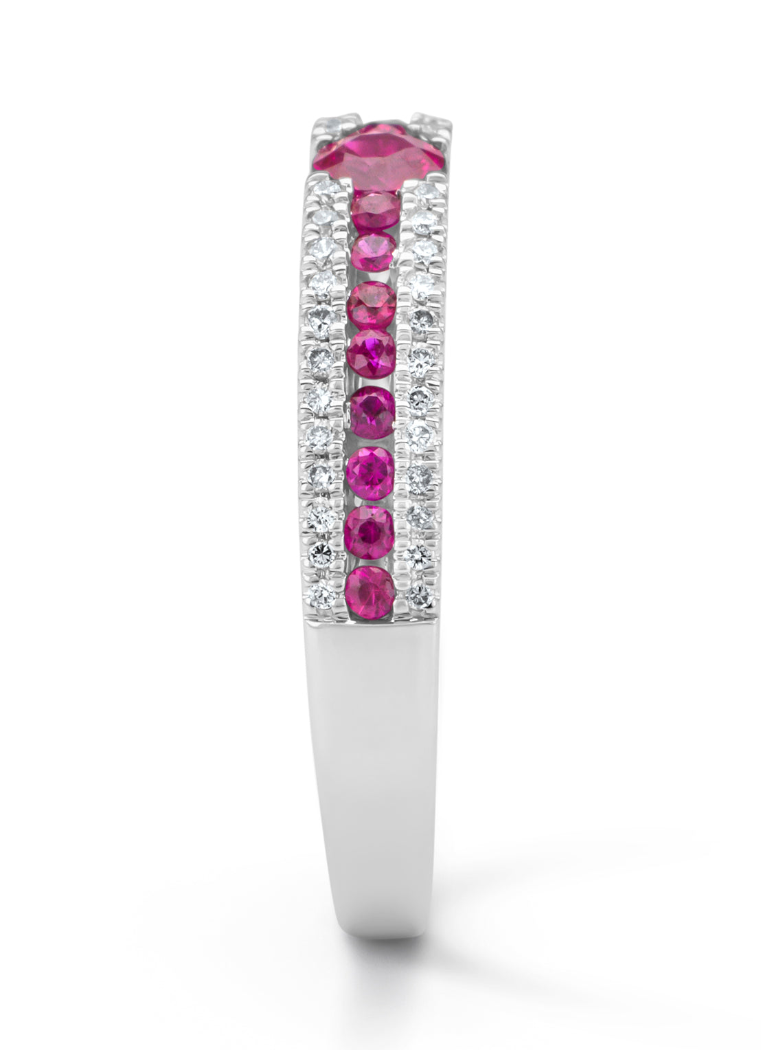 Witgouden ring, 0.38 ct robijn, Majestic