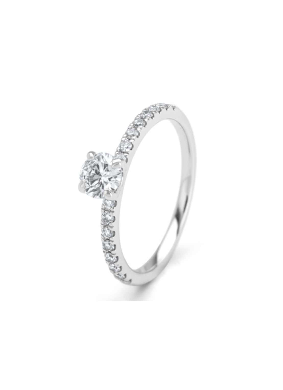 White gold ring, 0.70 ct diamond, solitary