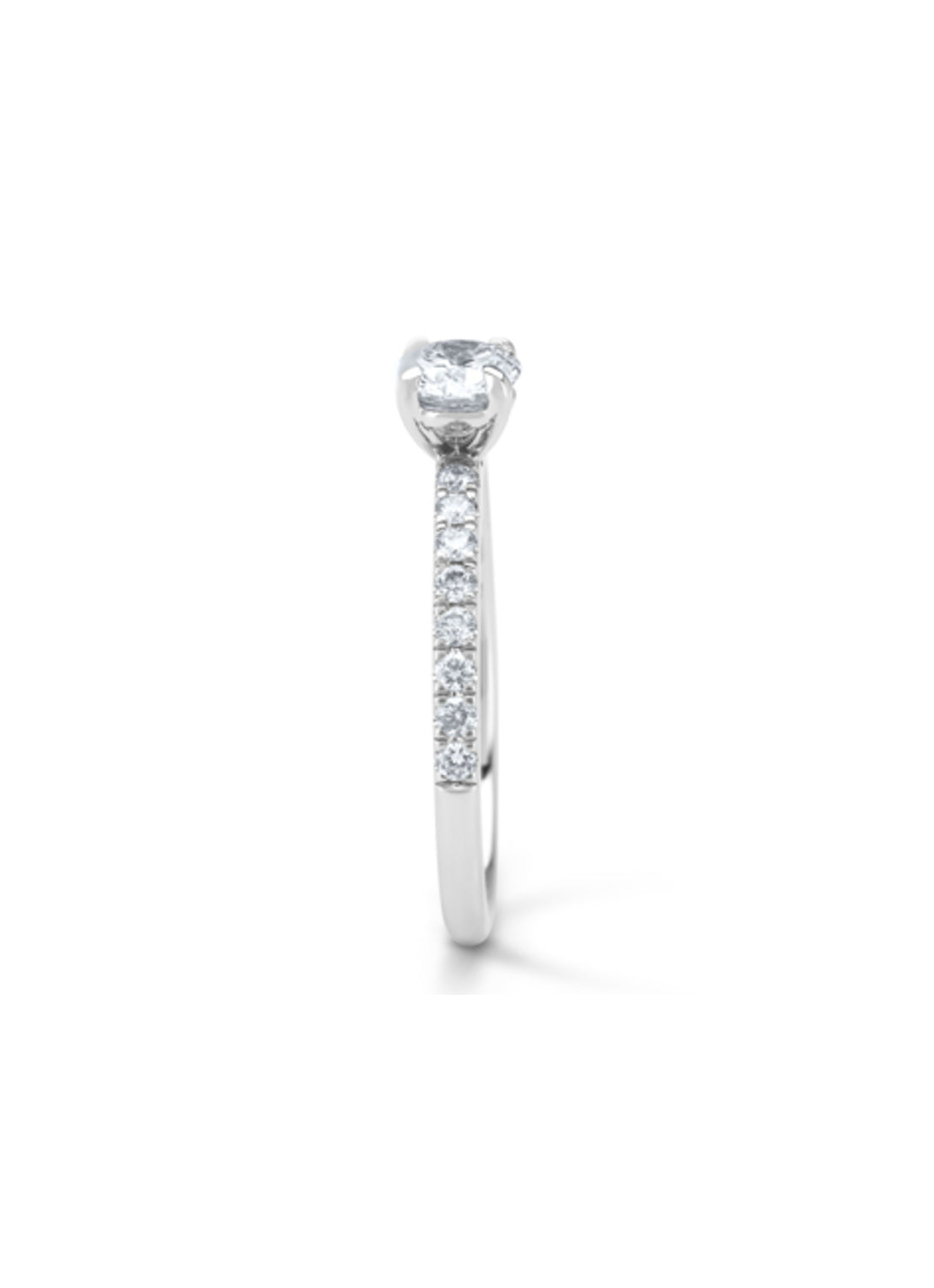 White gold ring, 0.70 ct diamond, solitary