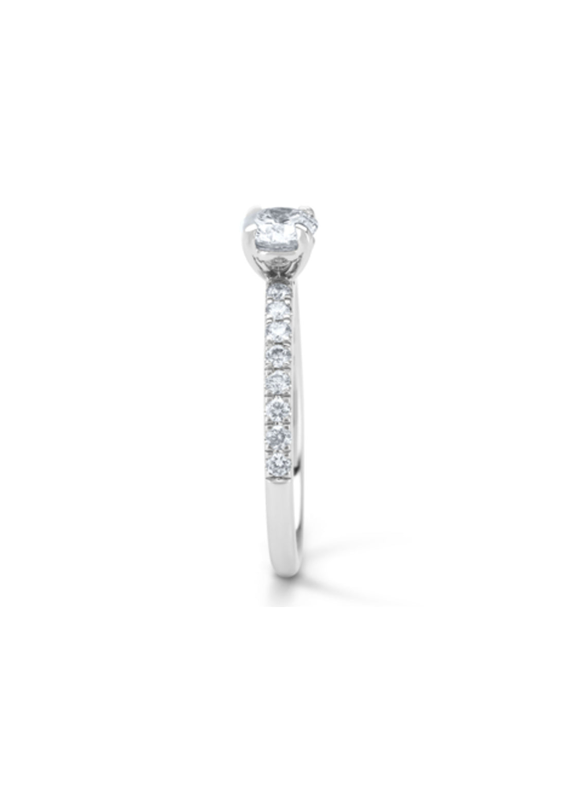 Witgouden ring, 0.70 ct diamant, Solitair