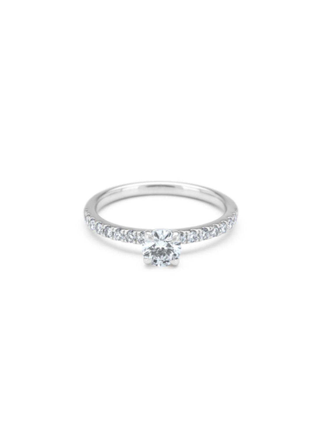 White gold ring, 0.70 ct diamond, solitary