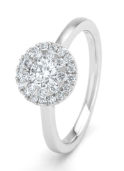 Witgouden ring, 0.62 ct diamant, Solitair