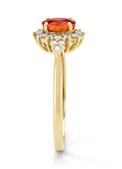 Geelgouden ring, 0.60 ct oranje saffier ( bew, Eden