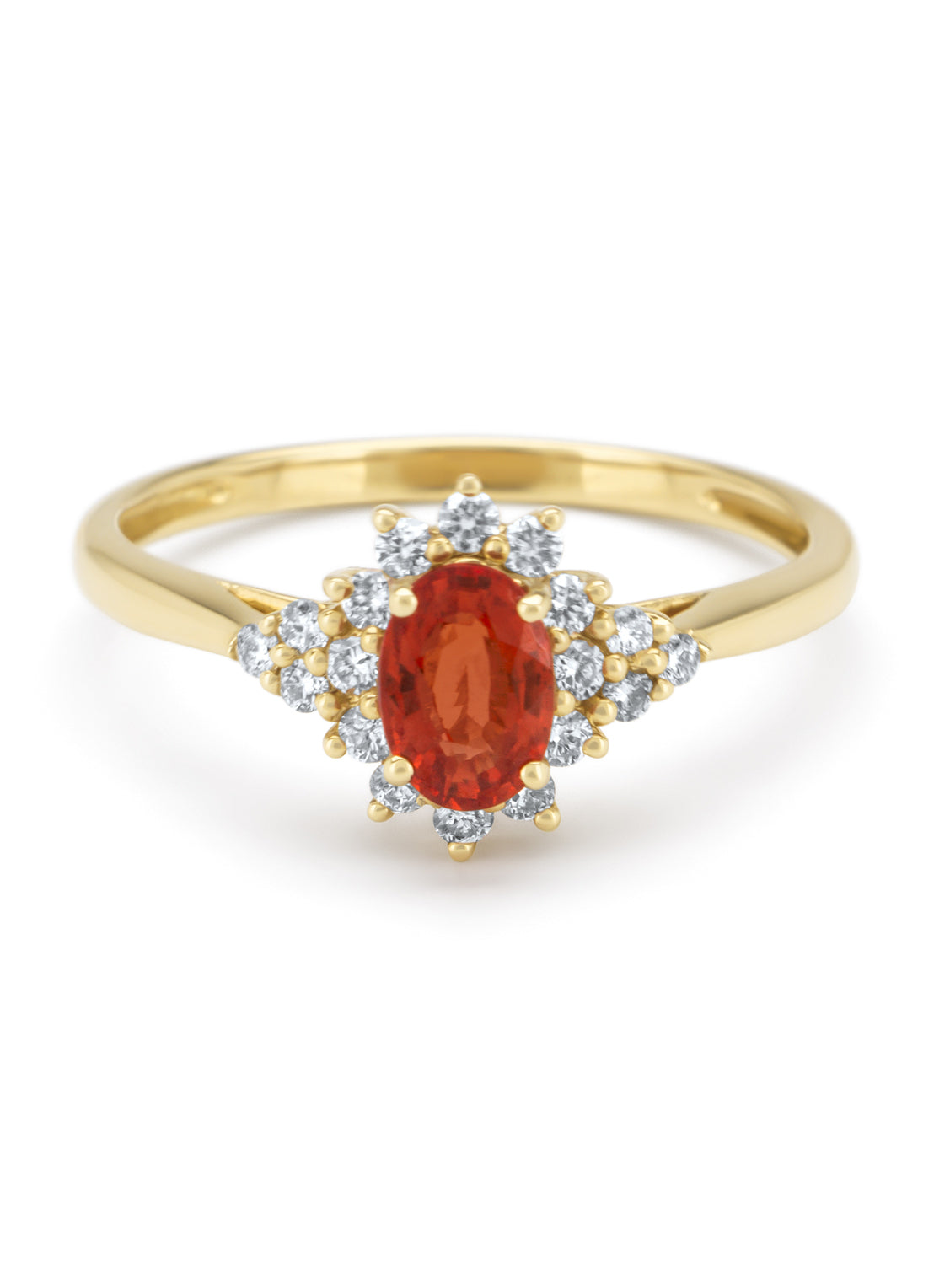 Geelgouden ring, 0.60 ct oranje saffier ( bew, Eden