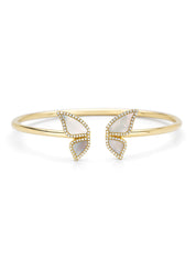 Yellow gold bracelet, 0.24 ct diamond, butterfly kisses