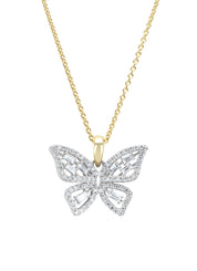 Golden Pendant, 0.39 CT Diamant, Butterfly Kisses