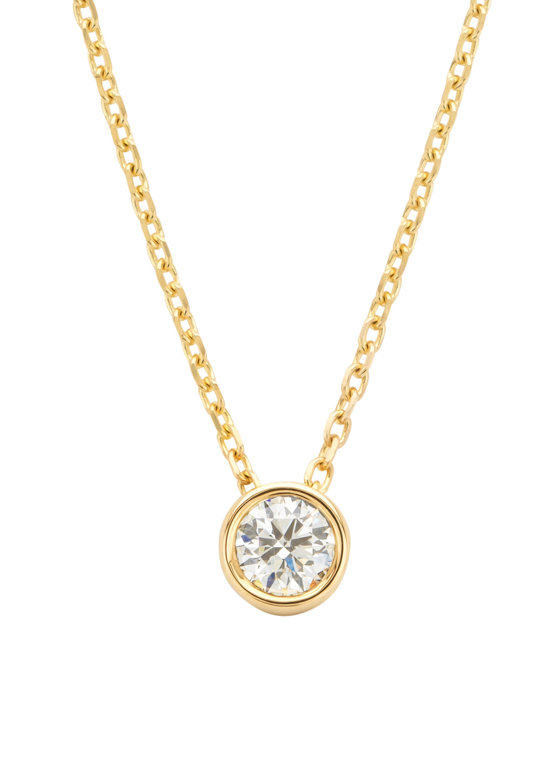 Yellow gold Collier, 0.20 CT Diamant, Hearts & Arrows