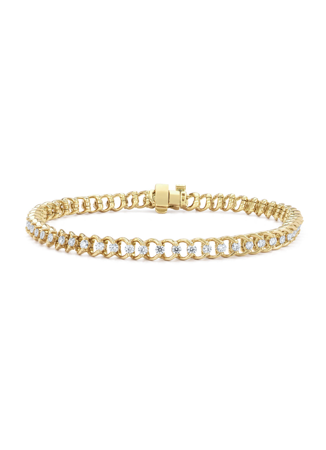 Yellow gold bracelet, 1.81 CT Diamant, Hearts & Arrows