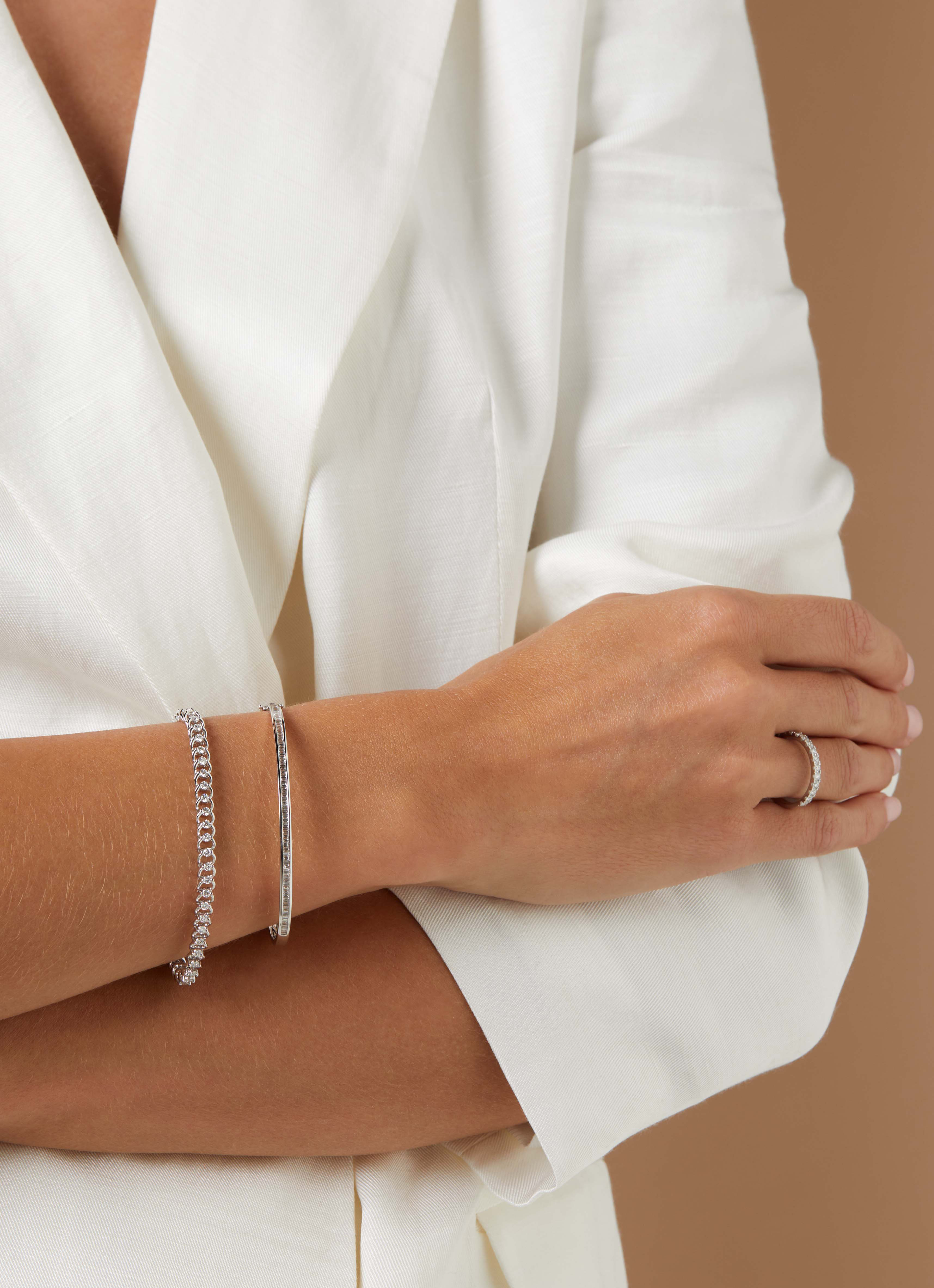 Witgouden armband, 1.81 ct diamant, Hearts & Arrows