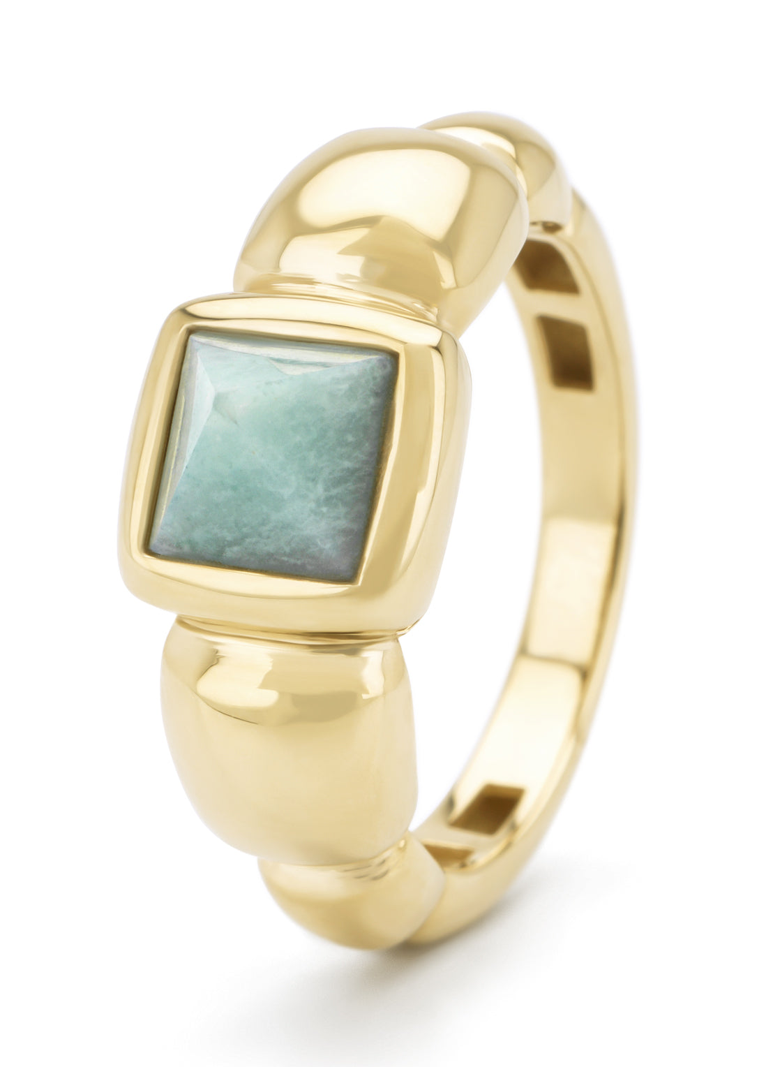 Yellow gold ring, 1.00 ct Amazoniet, gallery