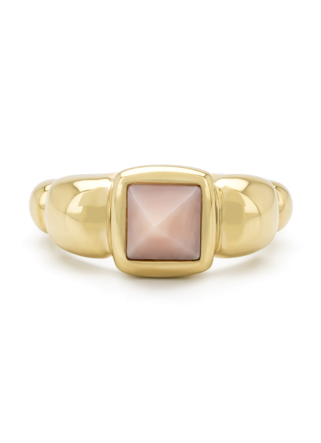 Yellow gold ring, 1.00 ct opal, gallery