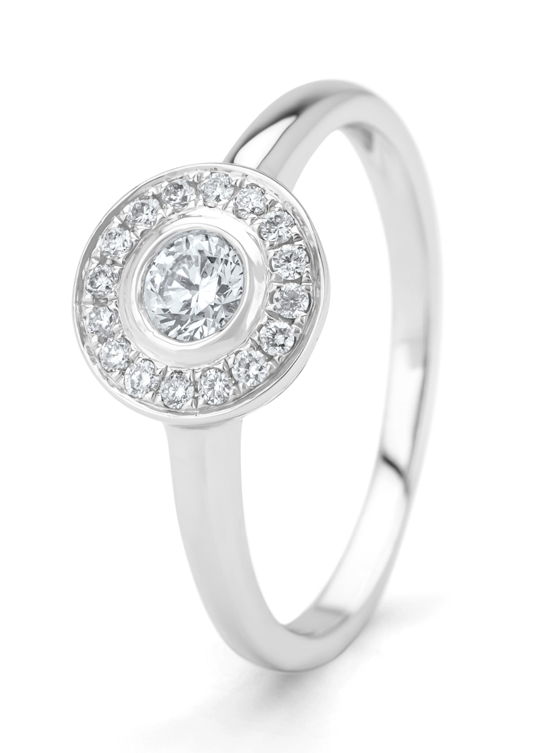 White gold ring, 0.32 ct diamond, solitary