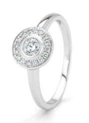 Witgouden ring, 0.32 ct diamant, Solitair