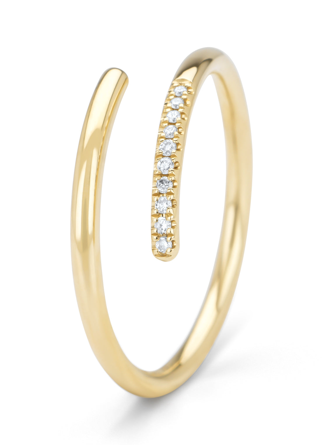 Yellow gold ring, 0.04 ct diamond, la dolce vita