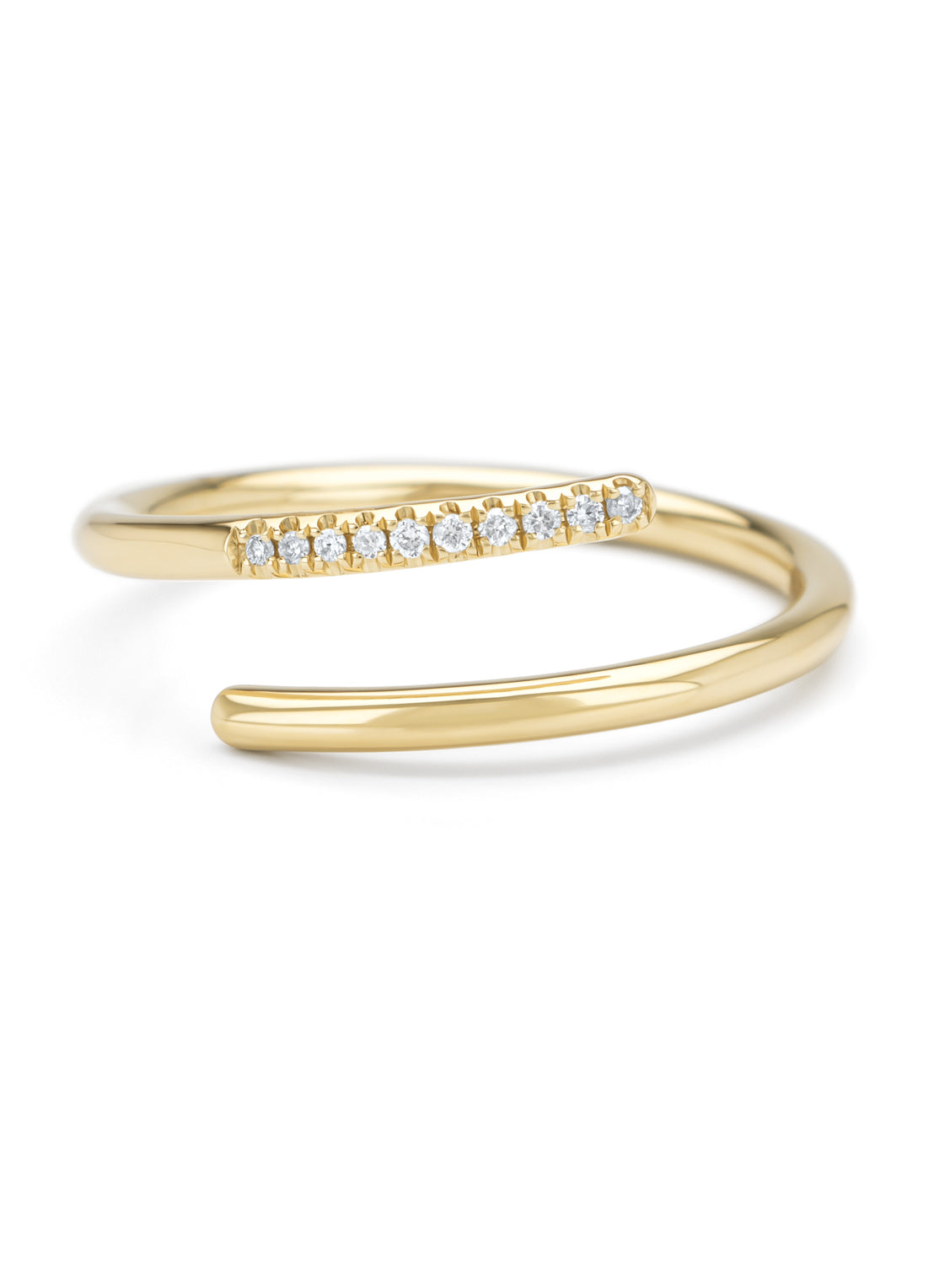 Yellow gold ring, 0.04 ct diamond, la dolce vita