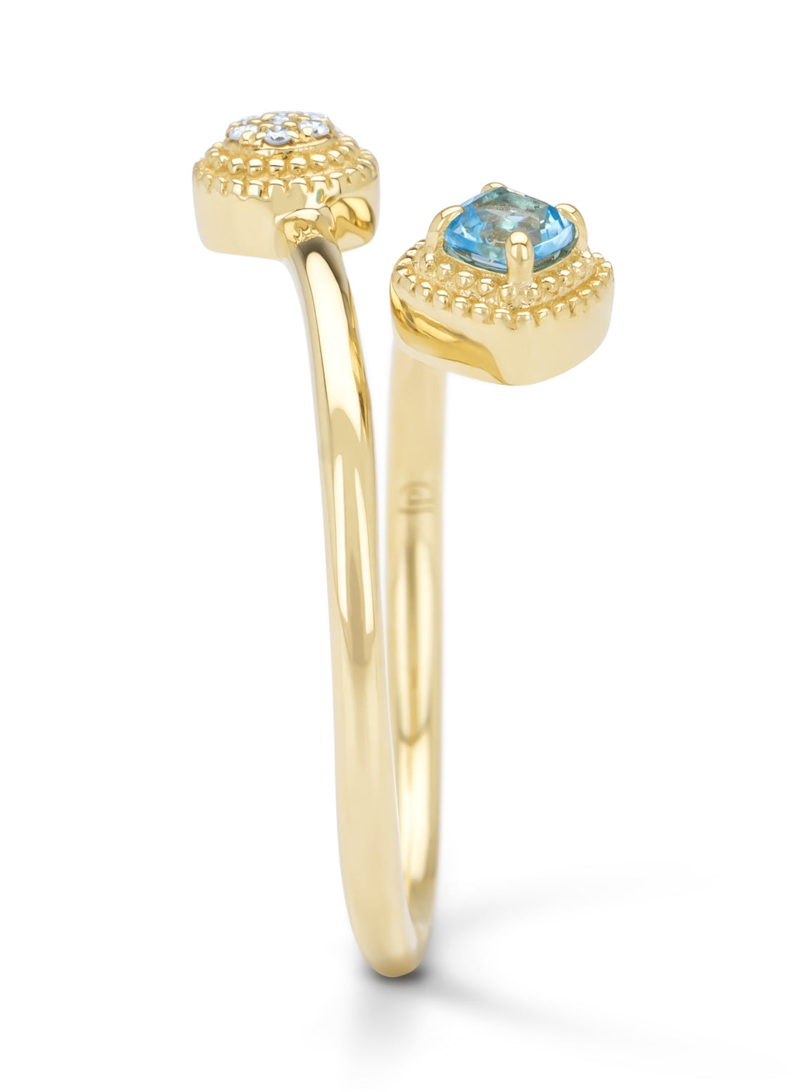 Yellow gold ring, 0.15 ct topaz, la dolce vita