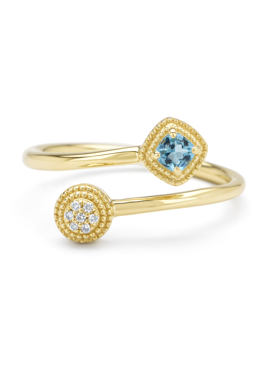 Yellow gold ring, 0.15 ct topaz, la dolce vita