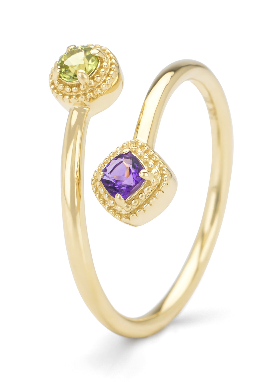 Yellow gold ring, 0.11 ct peridoot, la dolce vita