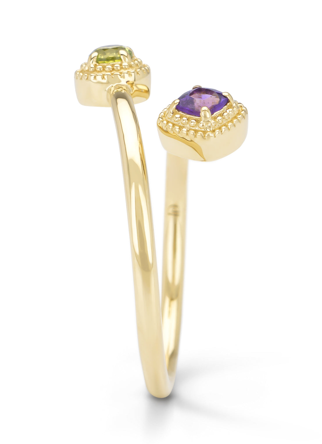 Yellow gold ring, 0.11 ct peridoot, la dolce vita