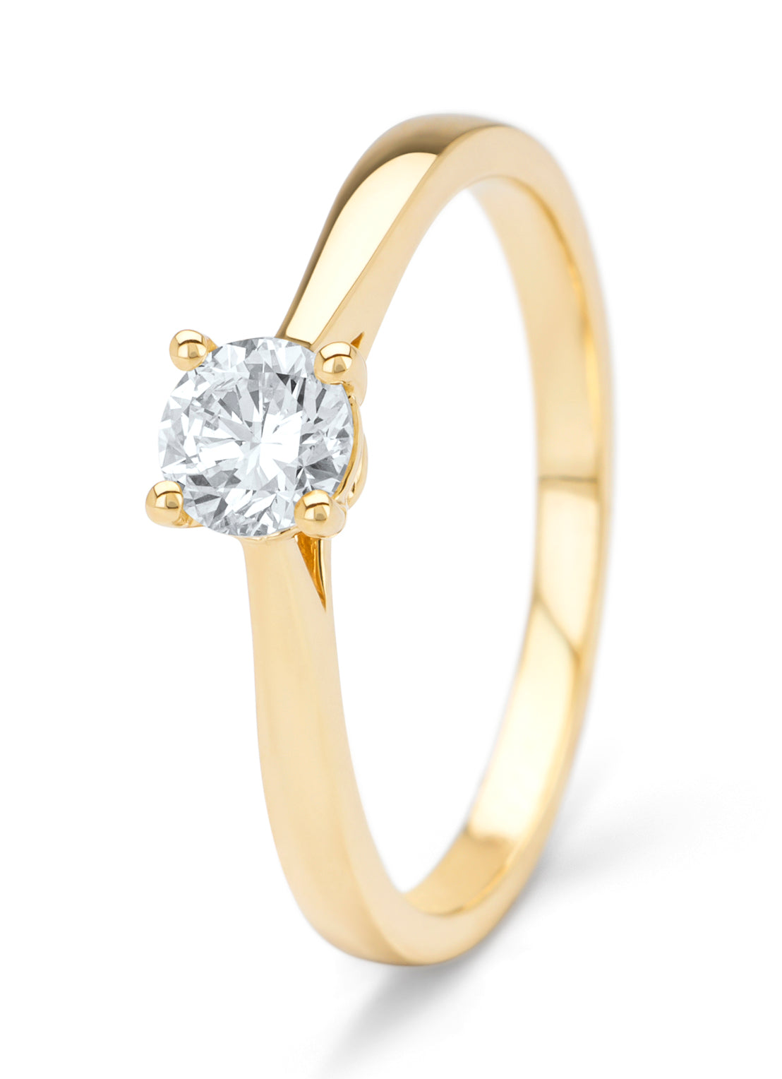 Geelgouden ring, 0.40 ct diamant, Solitair