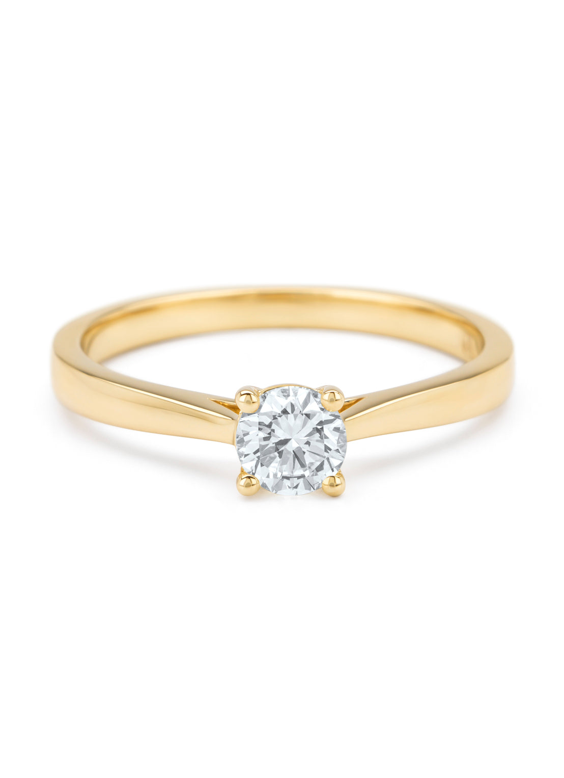 Geelgouden ring, 0.40 ct diamant, Solitair