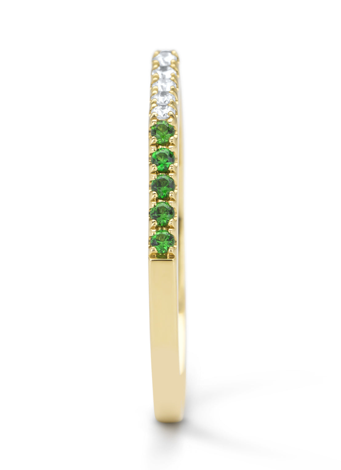 Yellow gold ring, 0.12 ct tsavorite, Ensemble