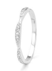 Witgouden ring, 0.09 ct diamant, Ensemble