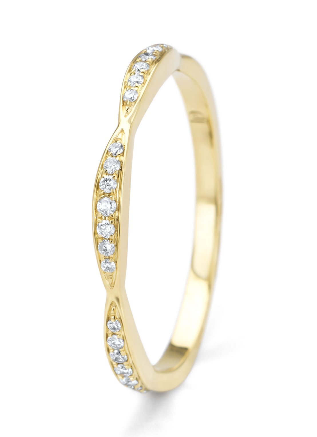 Yellow gold ring, 0.09 ct diamond, Ensemble