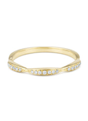Yellow gold ring, 0.09 ct diamond, ensemble