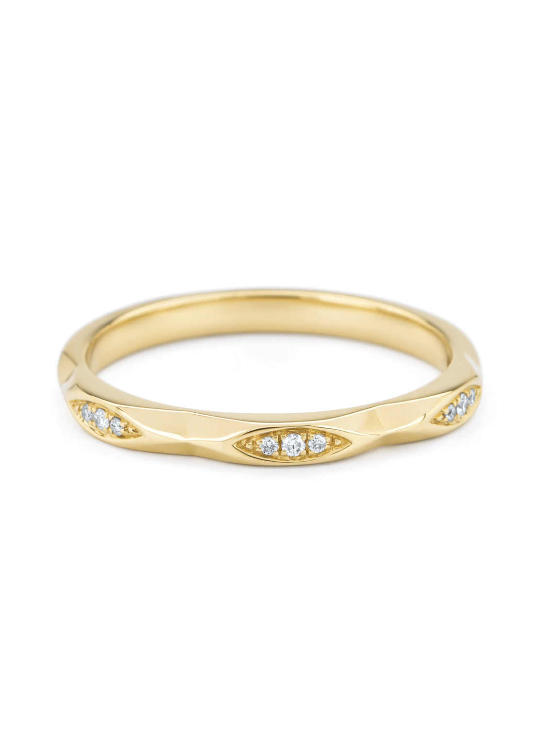 Yellow gold ring, 0.03 ct diamond, Ensemble